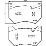 Тормозные колодки дисковые, комплект HELLA 8DB 355 040-151 1439896119 V 1K9V