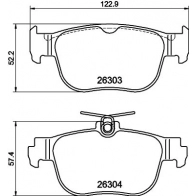 Тормозные колодки дисковые, комплект HELLA 1439896161 8DB 355 040-981 4E5 O7I2