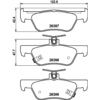 Тормозные колодки дисковые, комплект HELLA 1439896173 MG3 5D 8DB 355 043-091