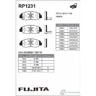 Колодки тормозные дисковые передние Fujita GO060 SK 1DINR RP1231 1422786465