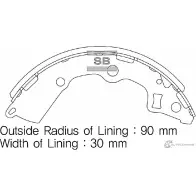 Колодки тормозные задние барабанные SANGSIN SA154 CFT4 UBR 1422789228 N33HWQ7