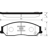Тормозные колодки дисковые SANGSIN SP1235 1422790073 QL 45CR