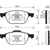 Тормозные колодки дисковые SANGSIN Ford C-Max 2 (CB7, CEU) Гранд Минивэн 1.5 EcoBoost 182 л.с. 2015 – наст. время 0L RWO SP1260