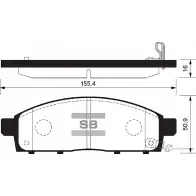 Тормозные колодки дисковые SANGSIN Mitsubishi L200 4 (KB4T) Пикап 2.5 DiD (KA4T) 136 л.с. 2005 – 2015 SP1361 LD DIKZV