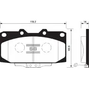 Тормозные колодки дисковые SANGSIN 8E4NTG 4 Subaru Impreza (GC) 1 Седан 2.0 Turbo GT AWD (GC8) 218 л.с. 1998 – 2000 SP1486