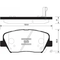 Тормозные колодки дисковые SANGSIN Hyundai Grandeur (IG) 6 Седан 2.4 GDI 190 л.с. 2016 – наст. время L5 8B4V SP1545