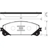 Тормозные колодки дисковые SANGSIN U AS2HVW Toyota RAV4 (XA40) 4 Кроссовер 2.0 4WD (ZSA44) 151 л.с. 2015 – наст. время SP2137