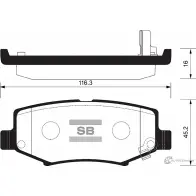 Тормозные колодки дисковые SANGSIN SP2186 CWOS2 8P Dodge Nitro 1 (KJ) Внедорожник 3.7 4WD 214 л.с. 2006 – 2012