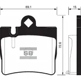 Тормозные колодки дисковые SANGSIN 5V OOV Mercedes S-Class (W220) 2 Седан 3.2 S 320 CDI (220.026. 2226) 197 л.с. 1999 – 2002 SP2192