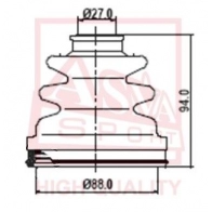 Пыльник шруса ASVA ASBT-137 F 6TEY 1286292847