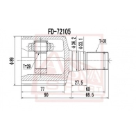 Шрус граната ASVA FDIL-CA2E 1304507439 OB UZ9I - Изображение 2