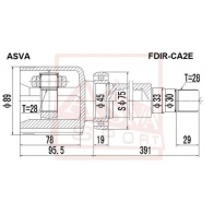 Шрус граната ASVA 1304507419 K 1DZK FDIR-CA2E - Изображение 2