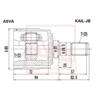 Шрус граната ASVA 1424884993 7C0S 9 KAIL-JB - Изображение 2