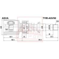 Шрус граната ASVA 1366820593 Z0 AQM6 TYIR-ASV50 - Изображение 2