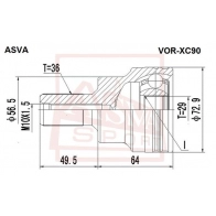 Шрус граната ASVA VOR-XC90 1373416107 UB2 MM5 - Изображение 2