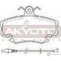 Колодки тормозные дисковые передние с датчиком AKYOTO 1NP1 Y55 Z4BN7 1420571057 'AKD-1251 - Изображение 2