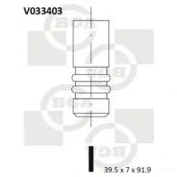 Впускной клапан BGA V033403 Seat Ibiza (6K1) 2 Хэтчбек 2.0 i 16V 150 л.с. 1996 – 1999 G0T 3C