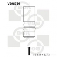 Впускной клапан BGA V998756 Opel Astra (G) 2 Универсал 1.6 16V (F35) 101 л.с. 1998 – 2004 QY5Y VP