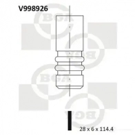 Впускной клапан BGA Saab 9-3 (YS3F) 2 Универсал 1.9 TiD 150 л.с. 2005 – 2015 V998926 I7MYV N