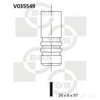 Впускной клапан BGA Ford Fiesta 4 (DX, JA, JB) Хэтчбек 1.6 16V Sport 103 л.с. 2000 – 2002 V035549 7Z163 X