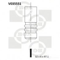 Впускной клапан BGA 3189782 V035551 L80DU S8
