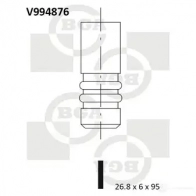 Впускной клапан BGA Fiat Bravo (182) 1 Хэтчбек 1.2 16V 80 80 л.с. 2000 – 2001 V994876 4LD 7X6