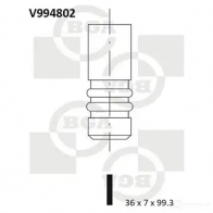 Впускной клапан BGA V994802 Seat Ibiza (6K1) 2 Хэтчбек 1.3 i 54 л.с. 1993 – 1999 2SOS0 ZX