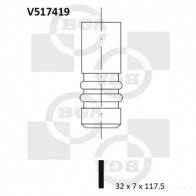 Впускной клапан BGA Renault Laguna (B56) 1 Хэтчбек 2.2 dT (B569) 113 л.с. 1996 – 2001 V517419 MCC8Y0 2