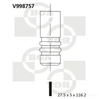 Выпускной клапан BGA V998757 7EJ6 FLA Chevrolet Aveo (T300) 2 Седан 1.6 116 л.с. 2011 – наст. время
