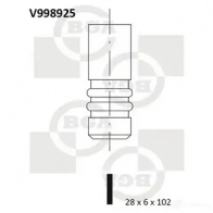Выпускной клапан BGA V998925 R3Z1 U3 Volkswagen Tiguan (5N) 1 Кроссовер 2.0 TFSI 4motion 200 л.с. 2007 – наст. время