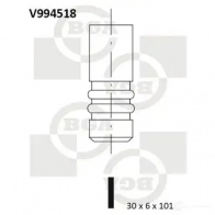 Выпускной клапан BGA V994518 JGAN RGL Opel Vectra (C) 3 Хэтчбек 2.0 16V Turbo (F68) 175 л.с. 2003 – 2008
