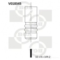 Выпускной клапан BGA V018345 PJ 3W7 Ford Fiesta 4 (DX, JA, JB) Хэтчбек 1.8 DI 75 л.с. 2000 – 2002