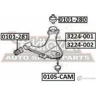 Сайлентблоки рычага подвески ASVA 0105-CAM R5RF K0 1269680289 - Изображение 2