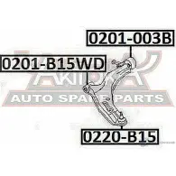 Сайлентблок ASVA 0201-B15WD ZHD37 DH 1269684435 - Изображение 2