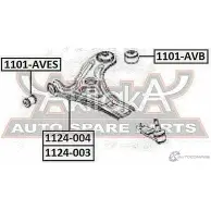 Сайлентблок ASVA 1101-AVB Chevrolet Aveo (T200) 1 Седан 1.4 94 л.с. 2003 – 2007 OUEF 3