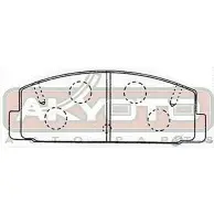 Тормозные колодки дисковые, комплект ASVA 0EO 9K AKD-1076 1269700829 - Изображение 2