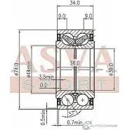Подшипник ступицы колеса ASVA 1269710849 F0LIF 1F DAC39740036-34 - Изображение 2