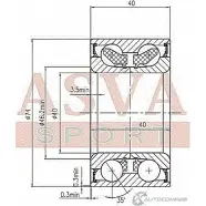 Подшипник ступицы колеса ASVA 1269710901 7T XAF8 DAC40740040 - Изображение 2