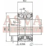 Подшипник ступицы колеса ASVA SGG4X2 O 1269710979 DAC42800045 - Изображение 2