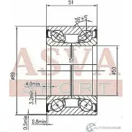 Подшипник ступицы колеса ASVA DAC508900051 4LN G1LN 1269711087 - Изображение 2