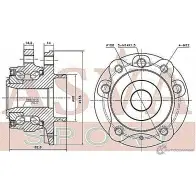 Ступица колеса ASVA VOWH-XC9F2 1269728009 57BJJ 7X - Изображение 2
