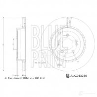 Тормозной диск BLUE PRINT ADG043244 X9T SI Kia Stinger (CK) 1 Хэтчбек 3.3 T GDi 4WD 370 л.с. 2017 – 2024 5057746112226