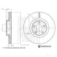 Тормозной диск BLUE PRINT NSFSKX A Ford S-Max 2 (CDR, CJ) Минивэн 2.0 EcoBlue BI Turbo 240 л.с. 2018 – 2025 ADBP430109