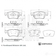 Тормозные колодки дисковые, комплект BLUE PRINT E0GJ Q 1438400202 ADBP420032 - Изображение 3