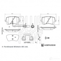 Тормозные колодки дисковые, комплект BLUE PRINT 0XN60 W 1438400444 ADBP420030 - Изображение 3