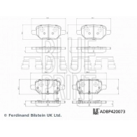 Тормозные колодки дисковые, комплект BLUE PRINT ADBP420073 II6 VP71 1440183574 - Изображение 2
