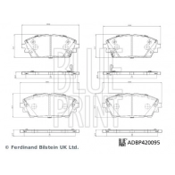 Тормозные колодки дисковые, комплект BLUE PRINT ADBP420095 7NGS UUT Mazda 3 (BP) 4 Хэтчбек 1.8 D 2019 – 2024