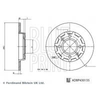 Тормозной диск BLUE PRINT Peugeot 2008 2 (U) Кроссовер 1.2 THP / PureTech USHNNS 155 л.с. 2019 – 2025 ADBP430155 ZXECC PE