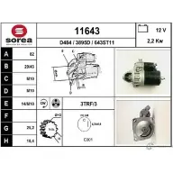 Стартер EAI 3895D Fiat Ducato (230) 1 Кабина с шасси 1.9 TD 82 л.с. 1994 – 2002 11643 11 643