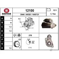 Стартер EAI 12100 100ST 21 Skoda Fabia (6Y2) 1 Хэтчбек 1.4 TDI 70 л.с. 2005 – 2008 12100